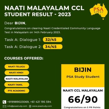 Naati CCL Malayalam for PSA Study