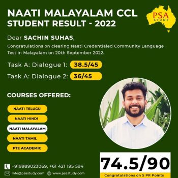 Naati CCL Malayalam for PSA Study