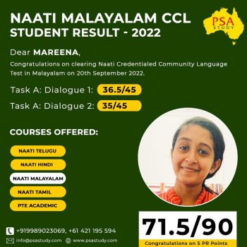 Naati CCL Malayalam for PSA Study