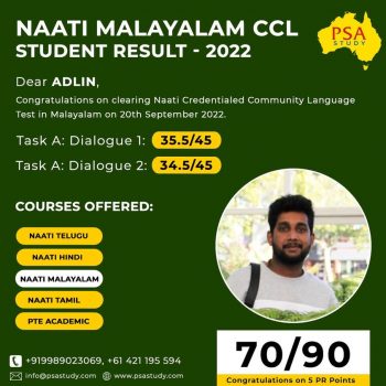 Naati CCL Malayalam for PSA Study